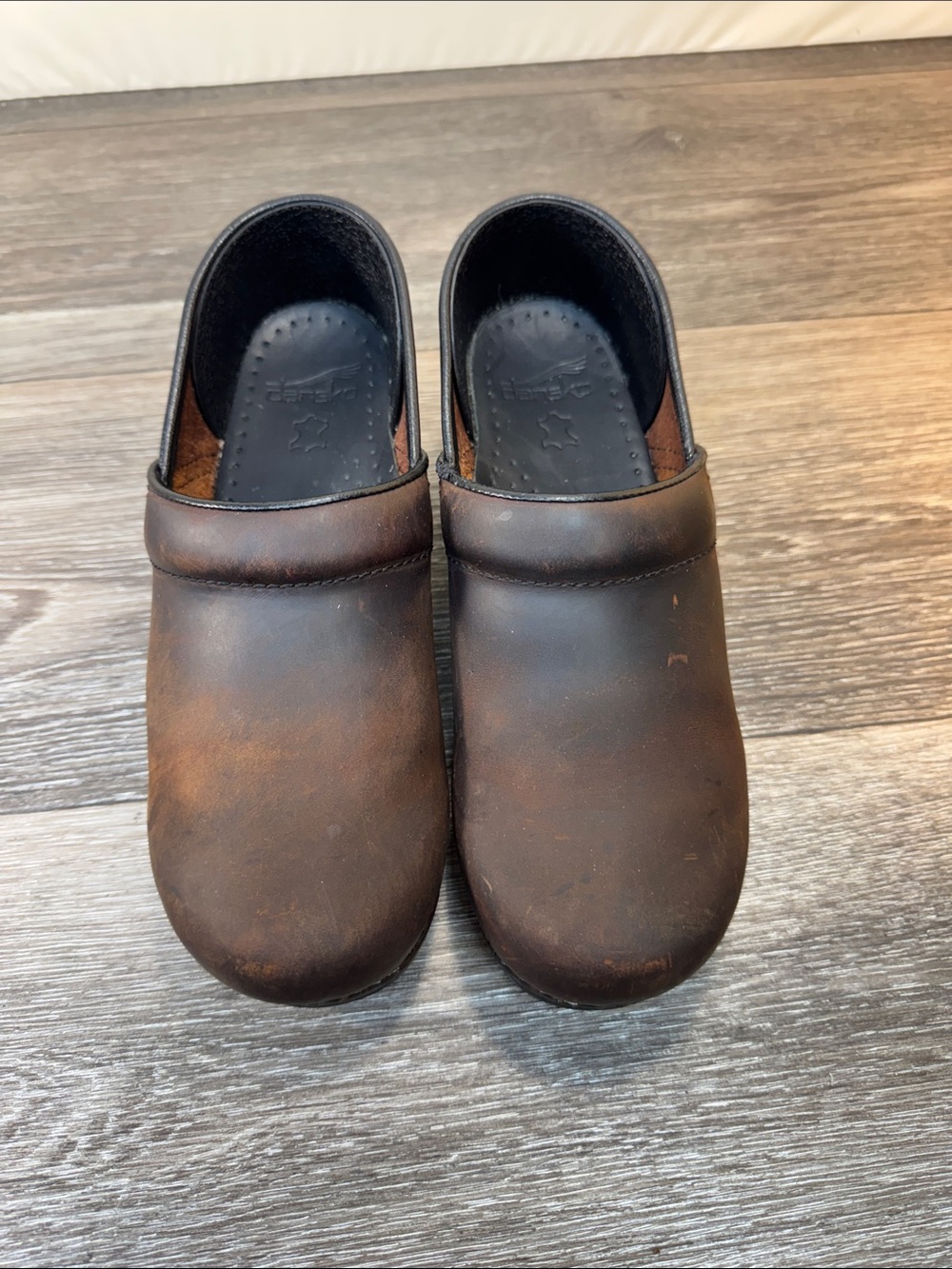 Dansko Brown Leather Slip-On Women's Clogs Sz 38 (h226)